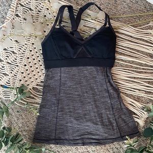 Lululemon Breath In Tank, heather/black with Seriously Light™ Luon